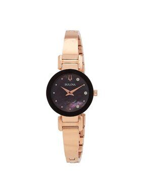 NWT Bulova Marc Anthony Quartz Diamond Black Dial Ladies Watch